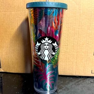 Starbucks Metallic Tropical Leaves Aloha Tumbler 24oz
